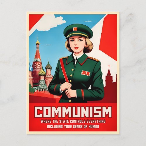 Funny Cold War Soviet USSR Communist Humor Postcard