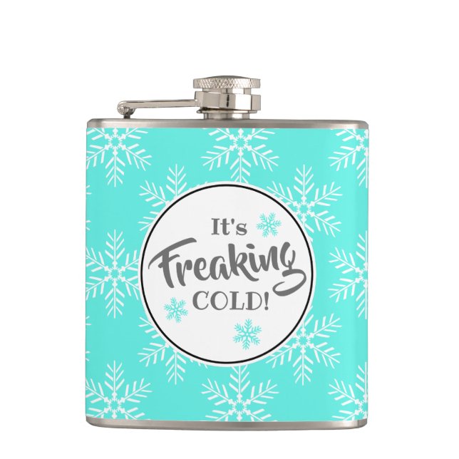 Funny Cold Weather Remedy Hip Flask (Front)