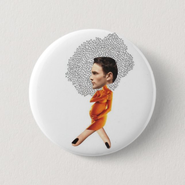 Funny Collage Pregoman Button (Front)
