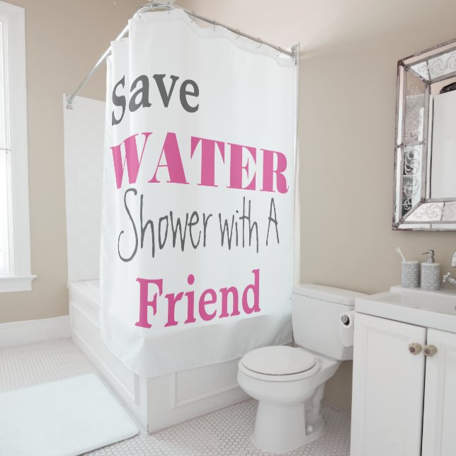 Funny college girls bathroom accessories shower curtain (In Situ)