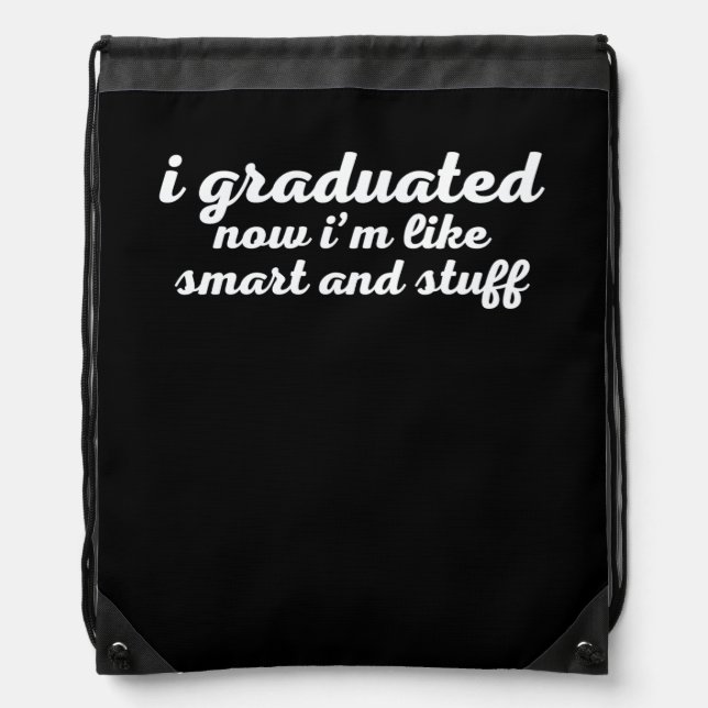 Funny College High School Graduation Gift Drawstring Bag (Front)
