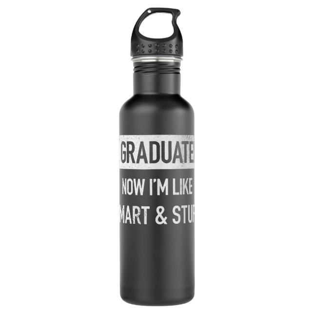 Funny College High School Graduation Senior Stainless Steel Water Bottle (Front)