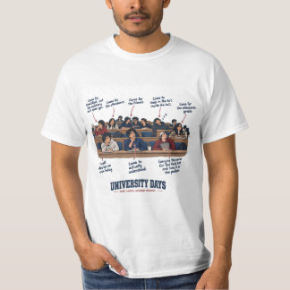 Funny College Lecture Types "University Days" T-Shirt