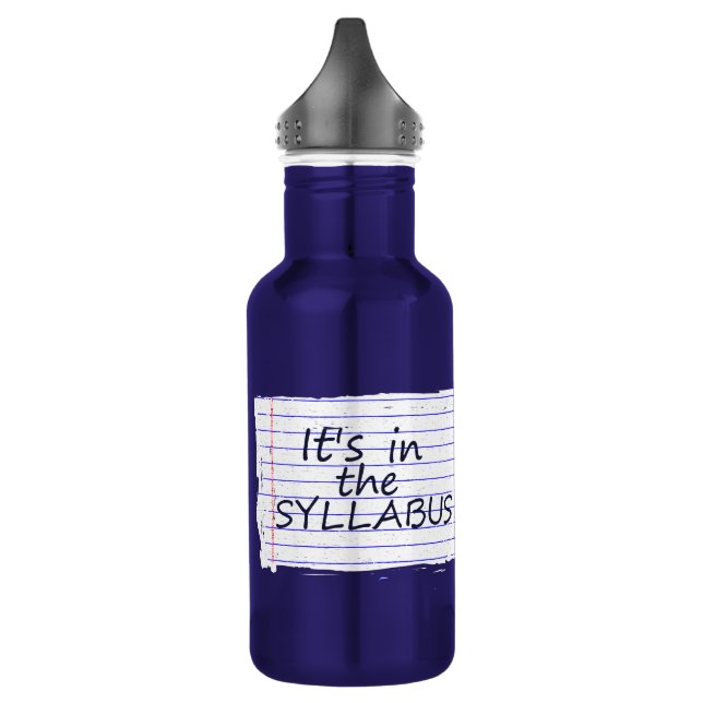 Funny College Professor Water Bottle (Left)