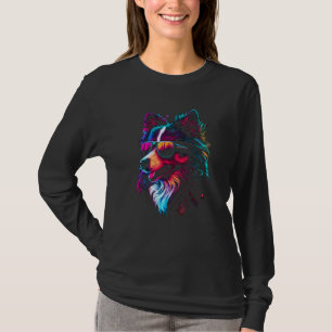 Funny Collie Dog owner Vaporwave Notorious DJ T-Shirt