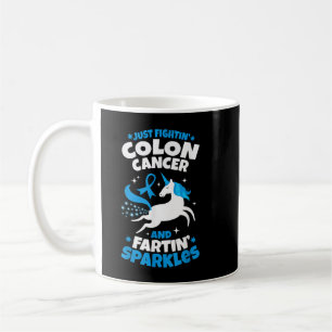 Funny Colon Cancer Fighter Fighting Unicorn Quote  Coffee Mug