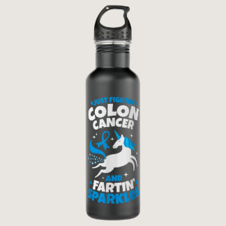 Funny Colon Cancer Fighter Fighting Unicorn Quote  Stainless Steel Water Bottle