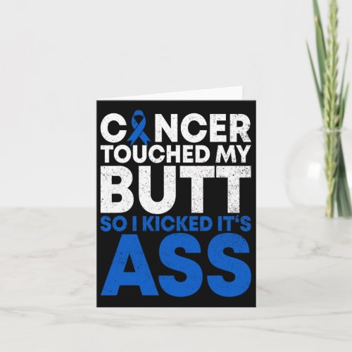 Funny Colon Cancer Survivor Cancer Awareness Ribbo Card