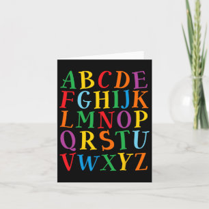Funny Color Letters Alphabet Learn Abcs Kindergart Card