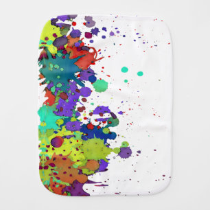 FUNNY COLOR SPLASH I + your backgr. & ideas Burp Cloth