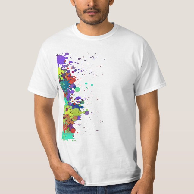 FUNNY COLOR SPLASH I + your backgr. & ideas T-Shirt (Front)