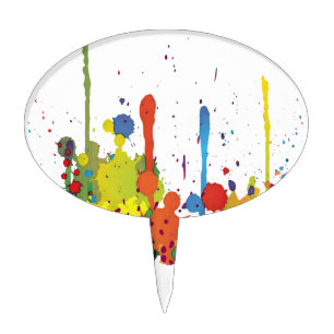 FUNNY COLOR SPLASH II + your backgr. & ideas Cake Topper