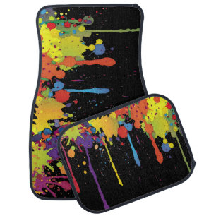 FUNNY COLOR SPLASH II + your backgr. & ideas Car Floor Mat