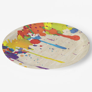 FUNNY COLOR SPLASH II + your backgr. & ideas Paper Plates
