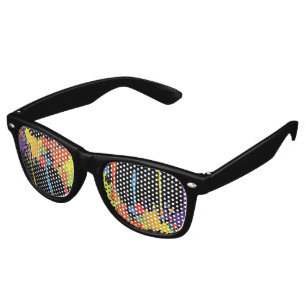 FUNNY COLOR SPLASH II + your backgr. & ideas Retro Sunglasses