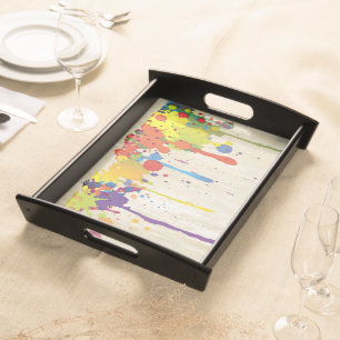 FUNNY COLOR SPLASH II + your backgr. & ideas Serving Tray