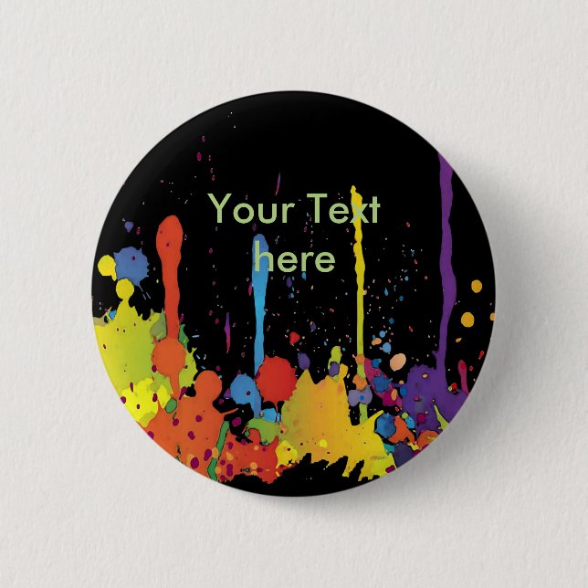 FUNNY COLOR SPLASH II + your backgr. & text Button (Front)