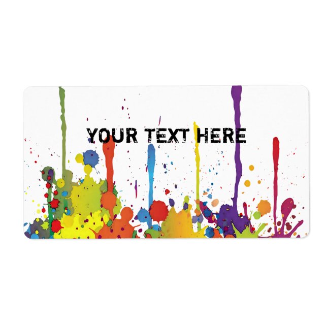 FUNNY COLOR SPLASH II + your backgr. & text Label (Front)