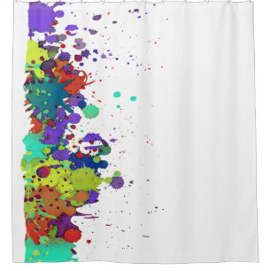 FUNNY COLOR SPLASHes I + your backgr. & ideas Shower Curtain