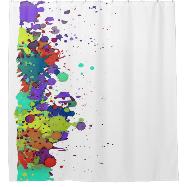 FUNNY COLOR SPLASHes I + your backgr. & ideas Shower Curtain (Front)