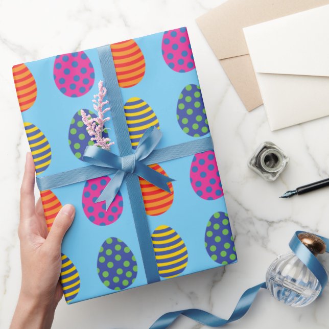 Funny, Colored Easter Eggs Wrapping Paper (Gifting)