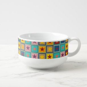Funny colored Stars Pattern + your idea Soup Mug