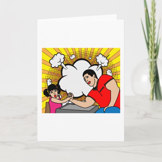Funny Colorful Arm Wrestling Card (Front)
