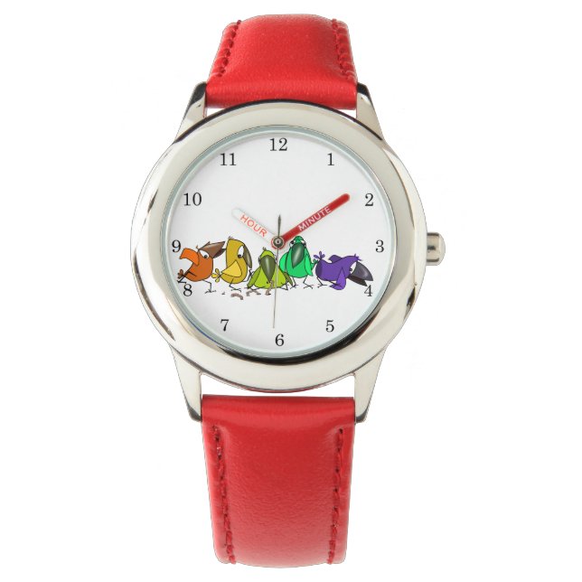 Funny Colorful Birds Watch (Front)