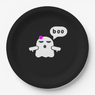 Funny Colorful Boo Of Disapproval Girl Paper Plates