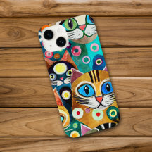 Funny Colorful Cartoon Abstract Cats