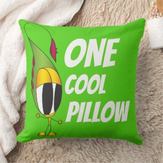 Funny, Colorful, Cartoon | Add Name/Message Throw Pillow