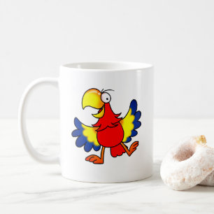 Funny Colorful Cartoon Parrot Bird Coffee Mug
