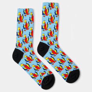 Funny Colorful Cartoon Parrot Bird Socks