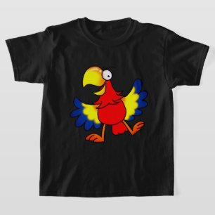 Funny Colorful Cartoon Parrot Bird T-Shirt