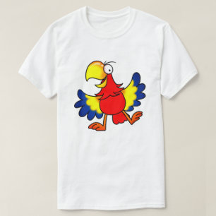 Funny Colorful Cartoon Parrot Bird T-Shirt