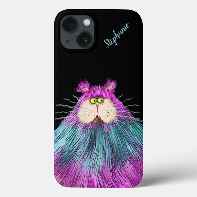Funny Colorful Cat Personalized Case-Mate iPhone Case (Back)