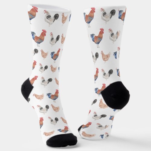 Funny Colorful Chicken Hen  Socks