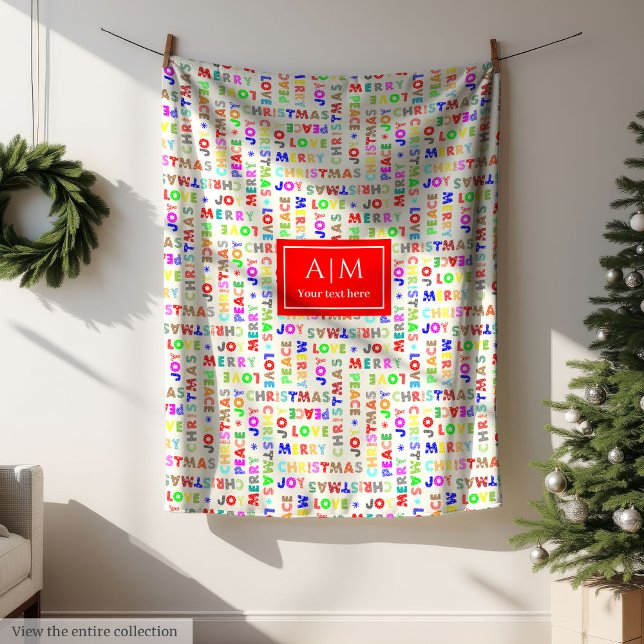 Funny colorful Christmas lettering holiday blanket (Funny colorful Christmas lettering holiday blanket)