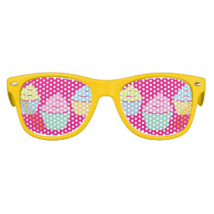Funny colorful cupcake baking party shades