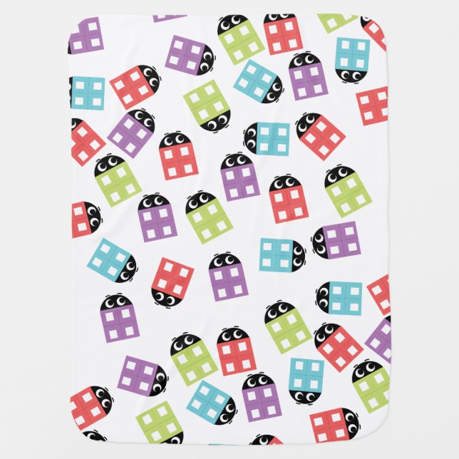 Funny colorful cute bricks  baby blanket (Front)