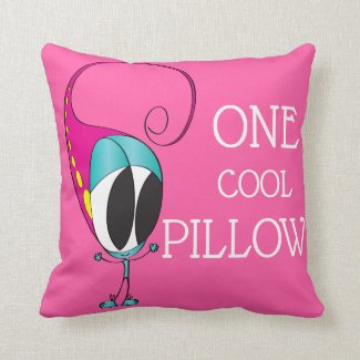 Funny, Colorful, Cute Cartoon | Add Your Message Throw Pillow