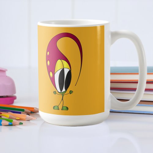 Funny Colorful Cute Cartoon  Add Your Name Coffee Mug