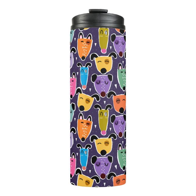 Funny Colorful Dogs Thermal Tumbler (Front)