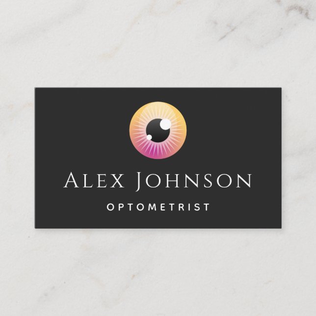 Funny Colorful Eyeball Optometrist Eye Doctor Cool Business Card (Front)