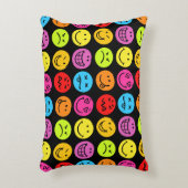 Funny Colorful Faces Accent Pillow (Front(Vertical))
