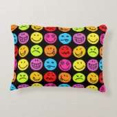 Funny Colorful Faces Accent Pillow (Back)