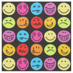 Funny Colorful Faces Fabric