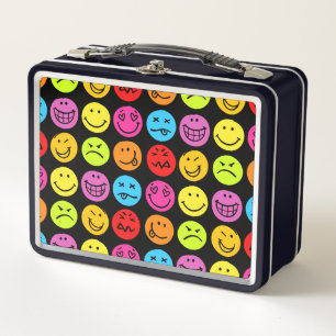 Funny Colorful Faces Metal Lunch Box