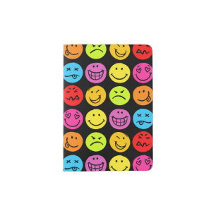 Funny Colorful Faces Passport Holder