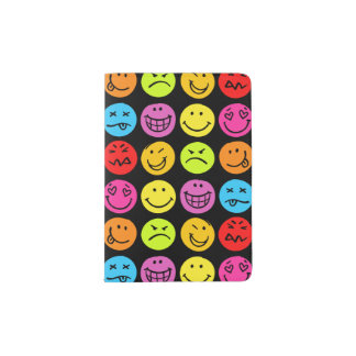 Funny Colorful Faces Passport Holder